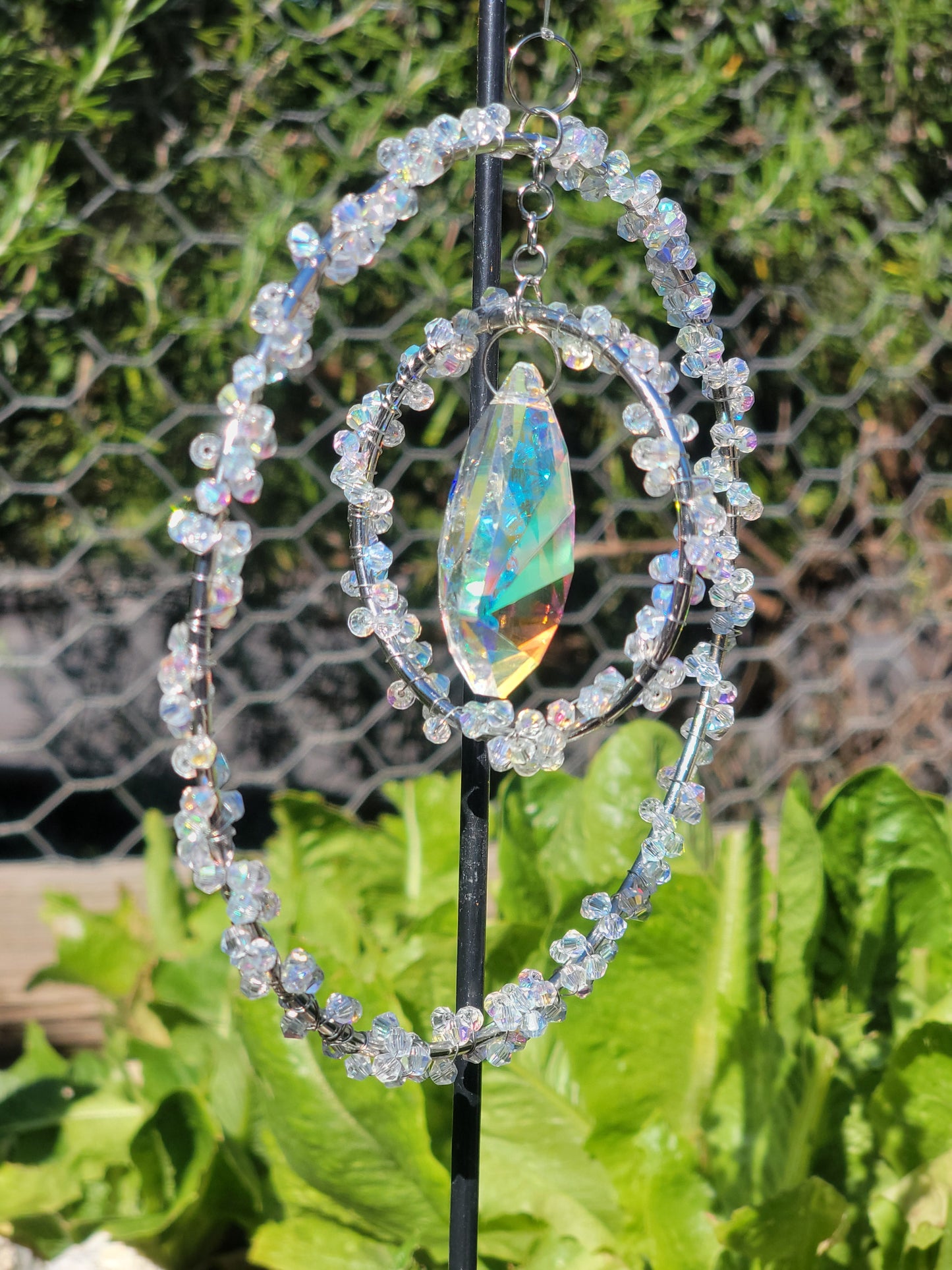 Suncatcher 6in Double w/ Horn Crystal