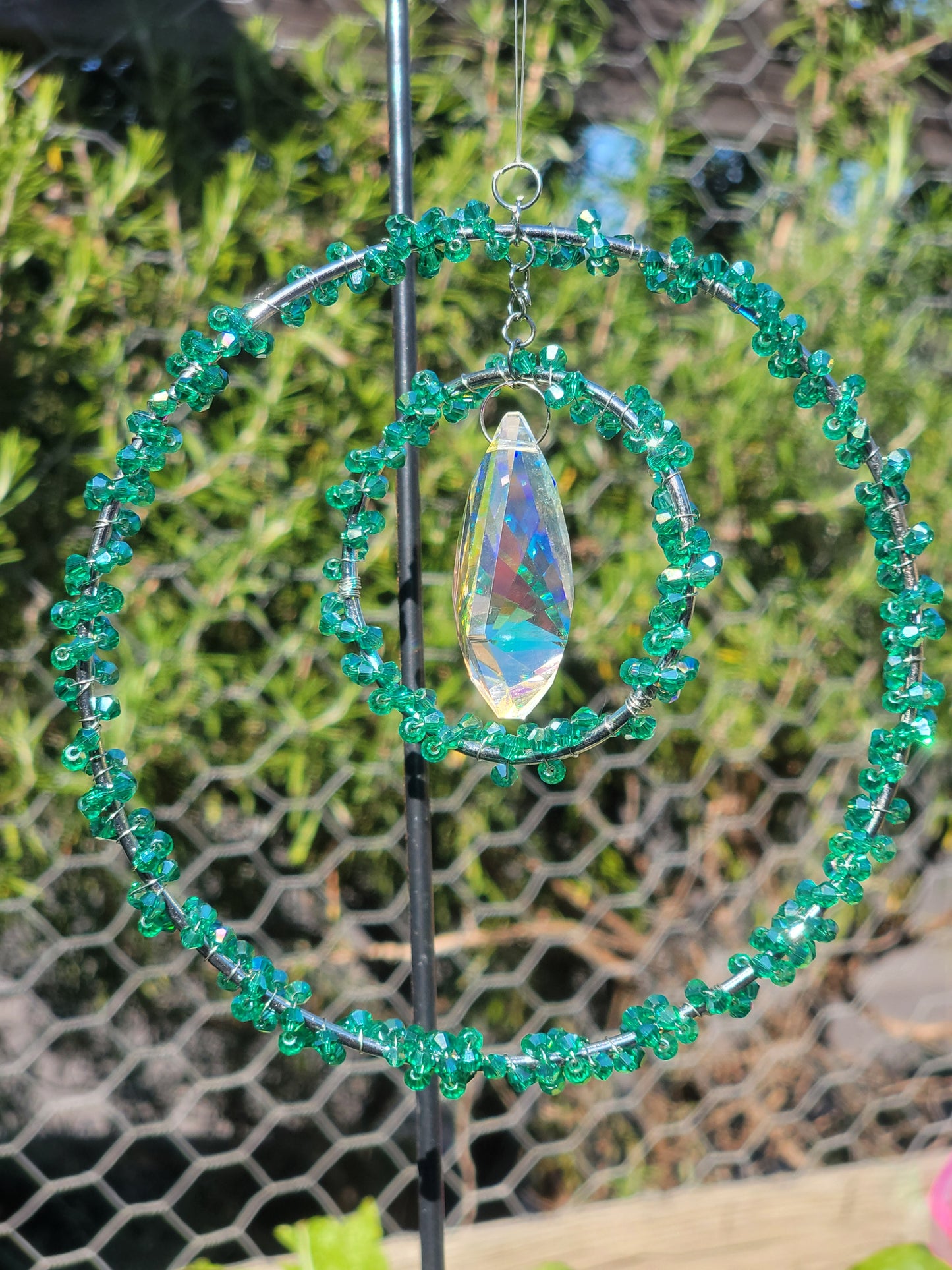 Suncatcher 6in Double w/ Horn Crystal