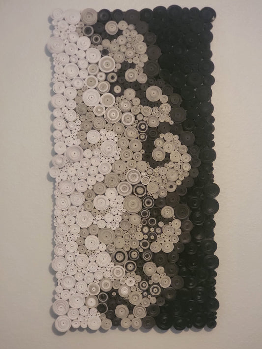 Paper Swirl Canvas Art Grayscale 1x2 ft.
