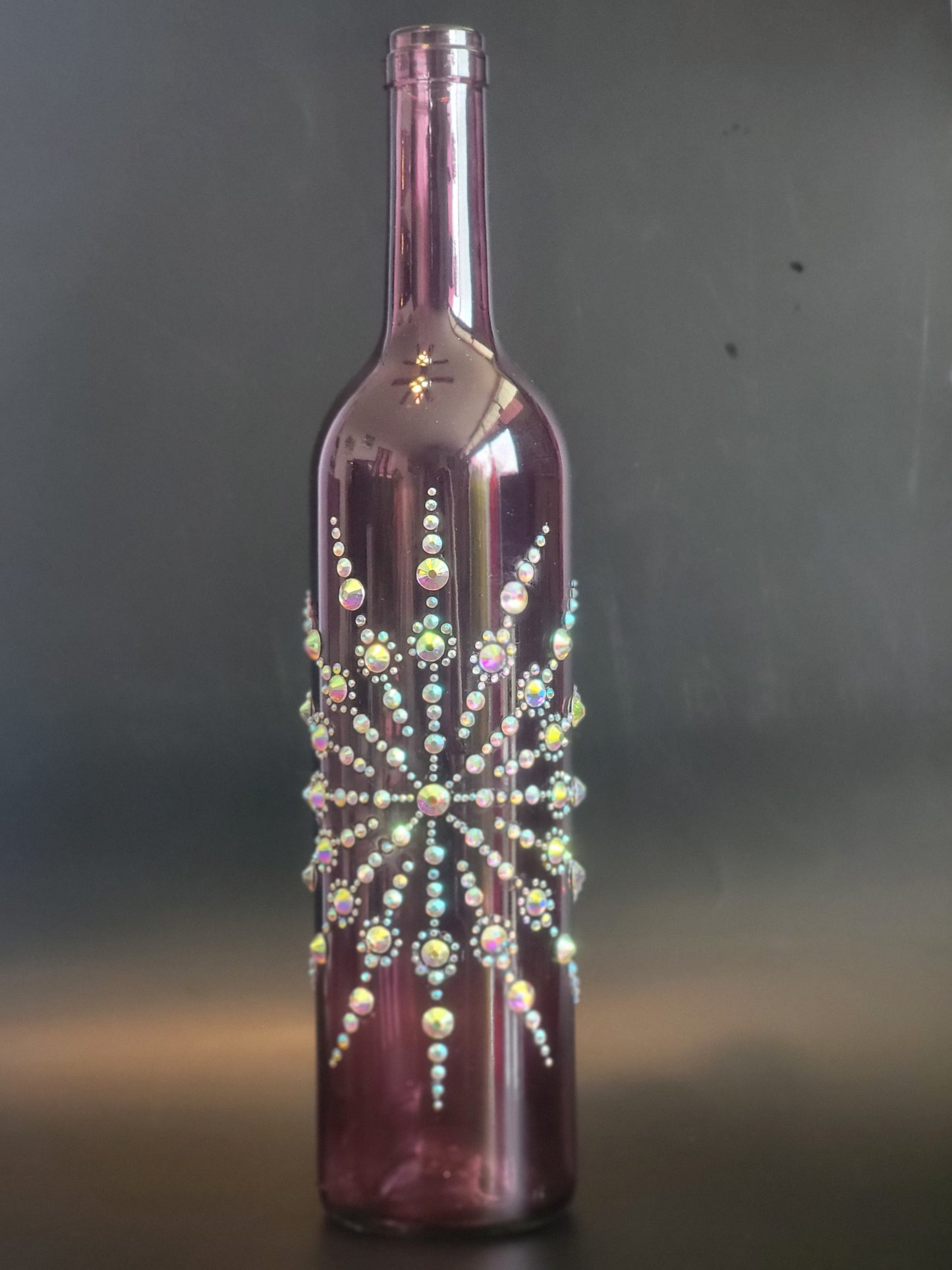 Glass Bottle Sparkle Mandala w/ Lights