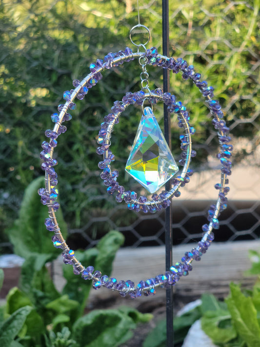Suncatcher 6in Double w/ Horn Crystal
