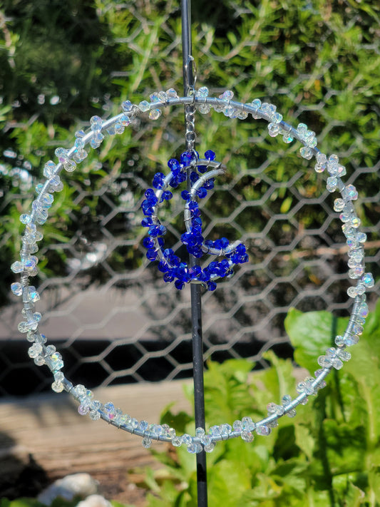 Suncatcher 6in Double Blue Moon Pendant